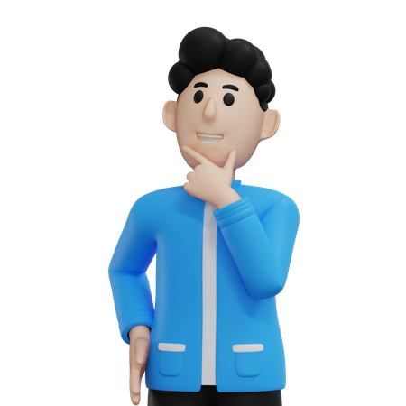 Man thinking something  3D Illustration