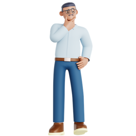 Man Thinking Something  3D Illustration