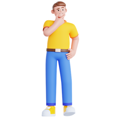 Man Thinking Something  3D Illustration