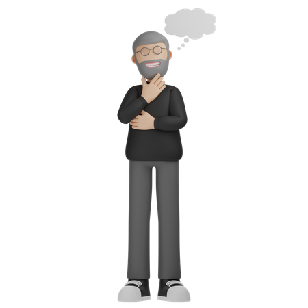 Man Thinking With Bubble  3D Illustration