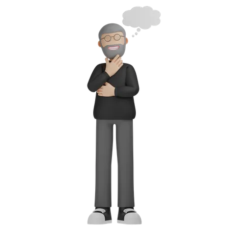 Man Thinking With Bubble  3D Illustration
