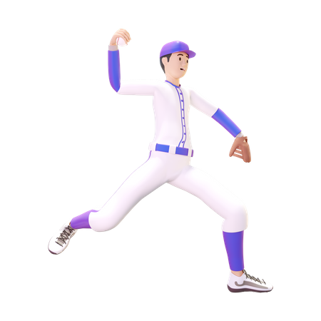 Man throwing Baseball  3D Illustration