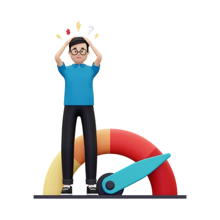 Man under huge stress  3D Illustration