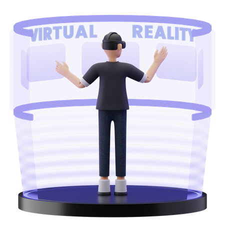 Man using hologram display  3D Illustration