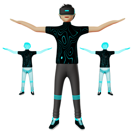 Man using Metaverse tech  3D Illustration