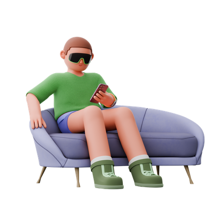 Man using mobile phone  3D Illustration