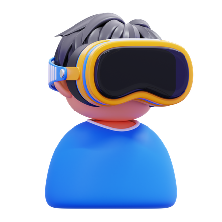 Man using vr glasses  3D Icon