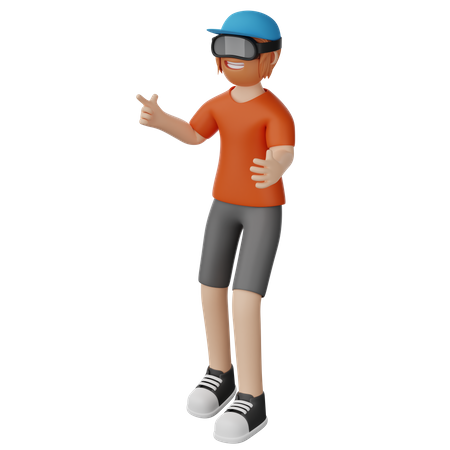 Man using VR tech 3D Illustration
