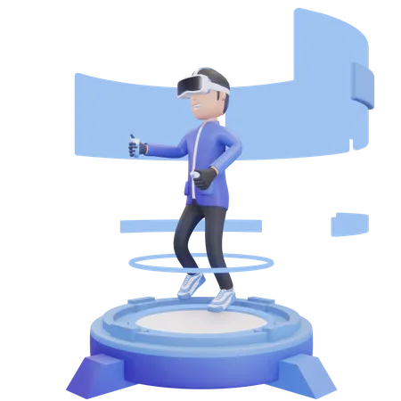 Man using VR tools  3D Illustration