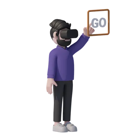 Man Vr Go  3D Icon