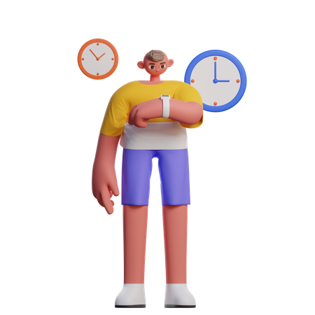 Man Waiting For Package  3D Illustration