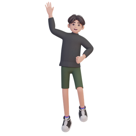 Man Waiving Hand  3D Illustration