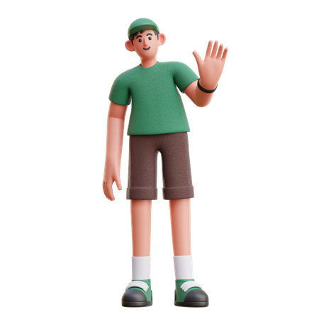 Man waiving hand  3D Illustration