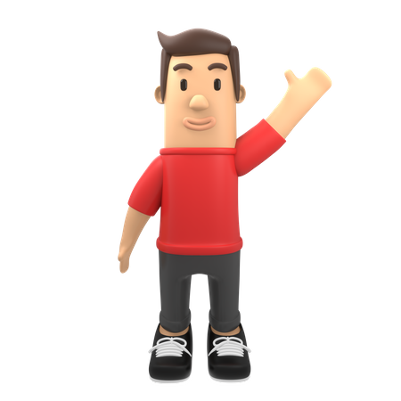 Man waiving his hand 3D Illustration