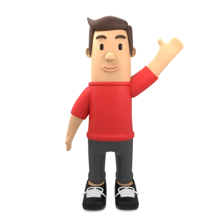 Man waiving his hand 3D Illustration