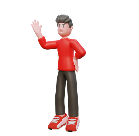 Man waiving his hand  3D Icon