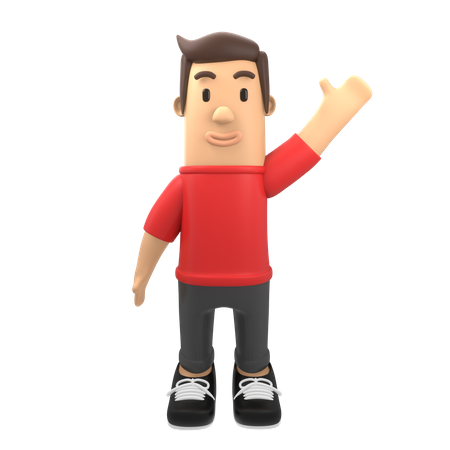 Man waiving his hand  3D Illustration