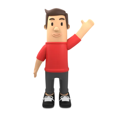 Man waiving his hand  3D Illustration