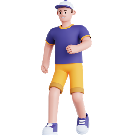 歩いている男性  3D Illustration