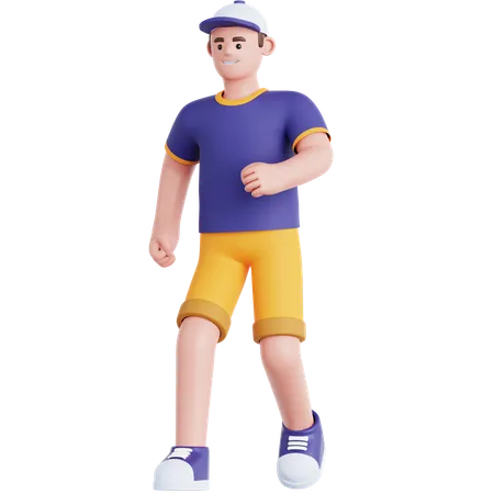 歩いている男性  3D Illustration