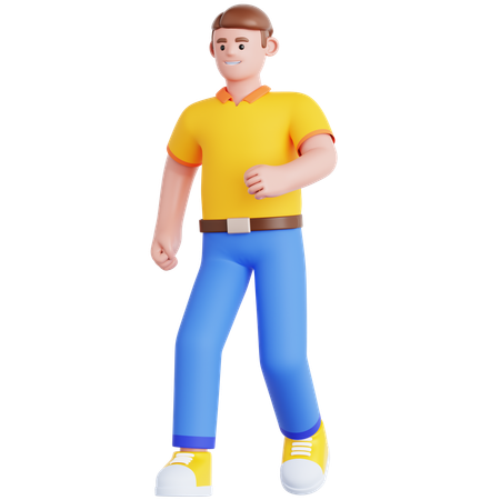 歩いている男性  3D Illustration