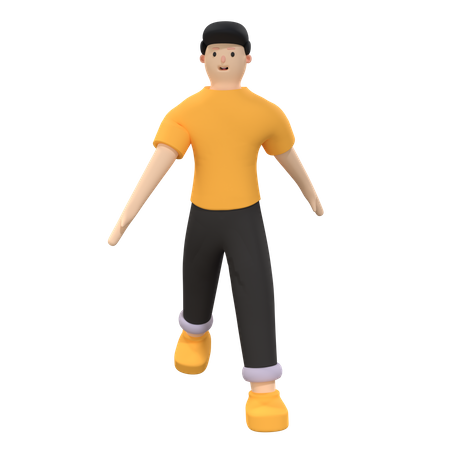 Man walking  3D Illustration