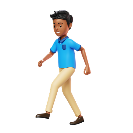 Man Walking 3D Illustration