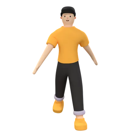 Man walking  3D Illustration