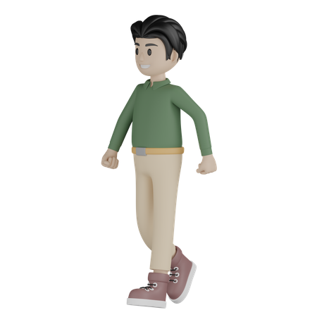 Man Walking Confidently  3D Illustration