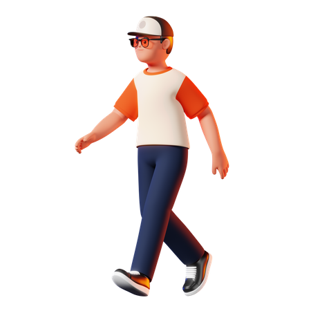 Man Walking Pose  3D Illustration