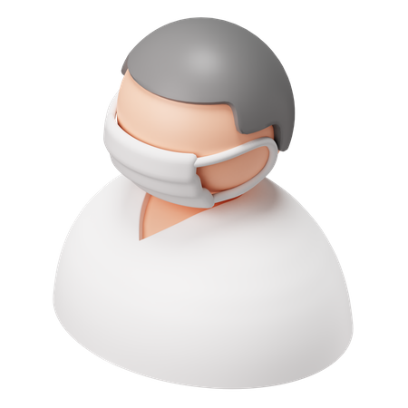 Man Waring Mask  3D Illustration