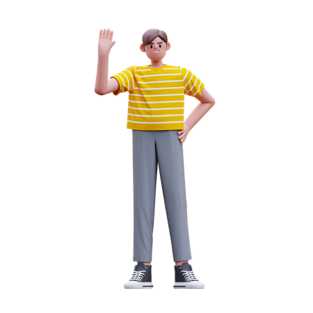 손을 흔드는 남자  3D Icon