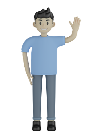 Man Waving Hand  3D Icon