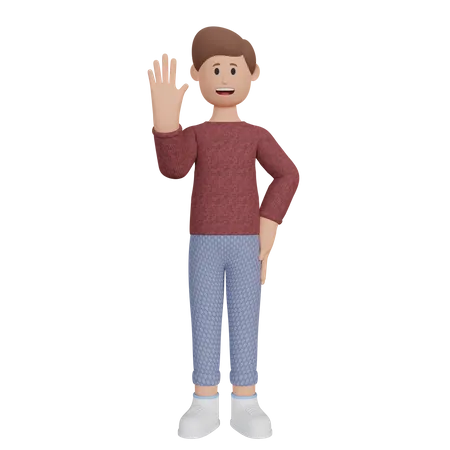 Man waving hand  3D Illustration