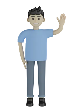 Man Waving Hand  3D Illustration