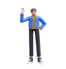 Man Waving Hand