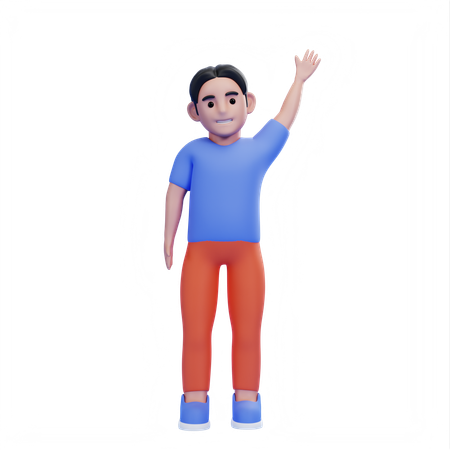 Man waving hand  3D Illustration