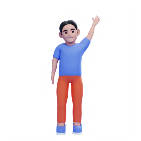 Man waving hand  3D Illustration