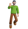 Man Waving Hand While Floating