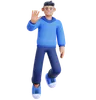 Man Waving Hand While Floating