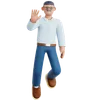 Man Waving Hand While Floating