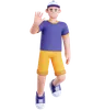 Man Waving Hand While Floating