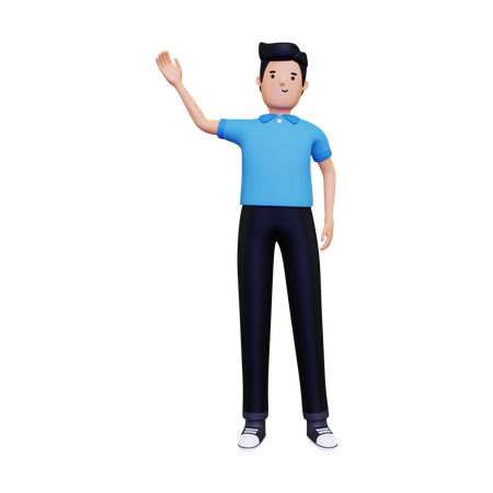 Man waving his hand  3D Icon