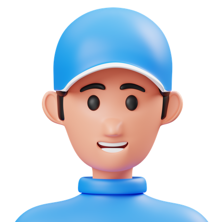 Man Wearing A Hat  3D Icon