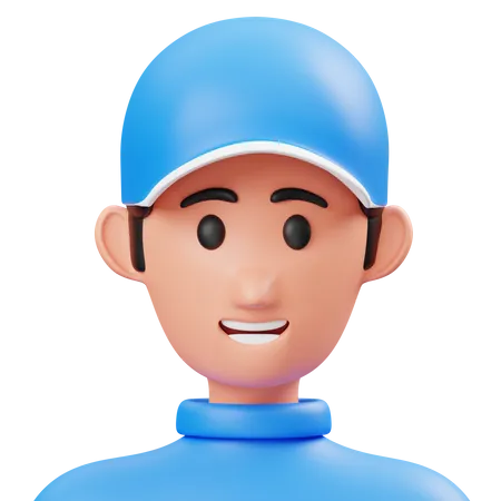 Man Wearing A Hat  3D Icon
