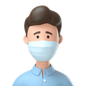 man wearing medical mask symbol