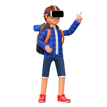 Man wearing virtual reality headset  3D Illustration