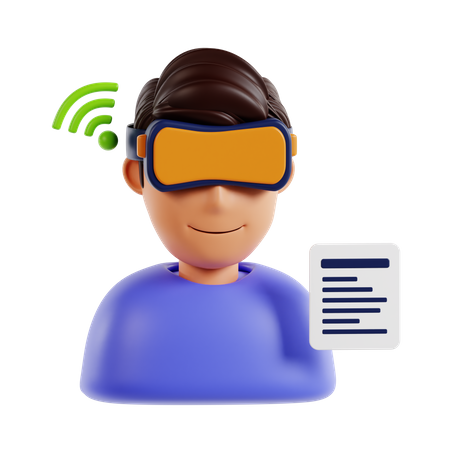 Man Wearing Vr Glasses  3D Icon