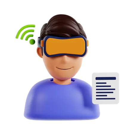 Man Wearing Vr Glasses  3D Icon