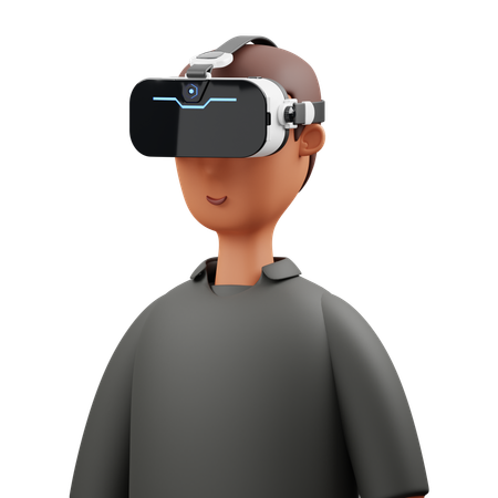 Man wearing VR goggles  3D Icon